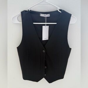 MNG Black Button-Up Vest